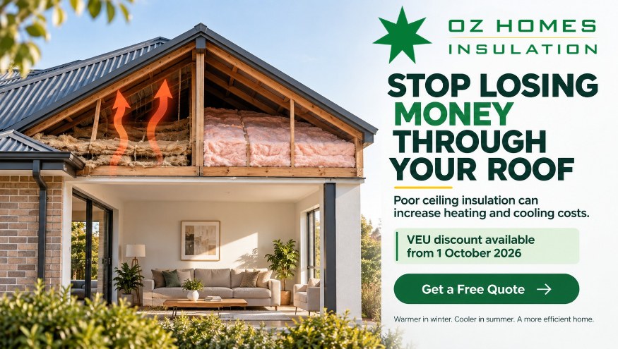 High energy bills?💰 Your ceiling insulation could be costing you more than you think.

Homes with little or no ceiling insulation can lose a large amount of heating and cooling energy through the roof.
CSIRO says a home going from no insulation to well-insulated can cut heating and cooling costs by 45% or more.
If your insulation is thin, damaged, compressed or missing in sections, your home may be using more energy than necessary to stay comfortable.
From 1 October 2026, eligible Victorian homes may also qualify for a VEU discount on ceiling insulation upgrades.
Oz Homes Insulation can inspect your roof space, recommend the right solution and provide a clear quote for supply and installation.

👉 👉 Read the full guide: https://ozhomesinsulation.com.au/how-much-can-insulation-save-on-energy-bills/

#OzHomesIsulation #CeilingInsulation #EnergySavings #HomeInsulation #VictorianHomes #VEU #VEUGrant #VEUDiscount #InsulationUpgrade